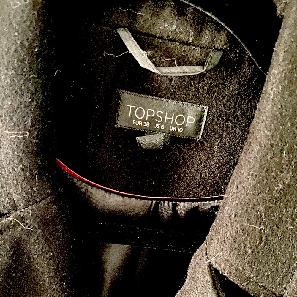TOPSHOP Black Coat with Zipper - Picture 5 of 5